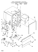 TUB ASSEMBLY Diagram and Parts List for DU912PFGB1  Whirlpool Dishwasher