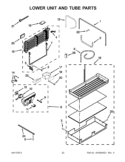 LOWER UNIT AND TUBE PARTS Diagram and Parts List for KBFO42FTX07  KitchenAid Refrigerator