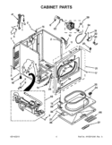 CABINET PARTS Diagram and Parts List for WGD4900XW4  Whirlpool Dryer