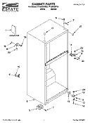 CABINET PARTS Diagram and Parts List for TT16DKXRT00  Estate Refrigerator