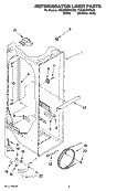 REFRIGERATOR LINER PARTS Diagram and Parts List for 7GS2SHEXPQ02  Whirlpool Refrigerator