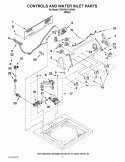 CONTROLS AND WATER INLET PARTS Diagram and Parts List for 7EWTW1715YW0  Whirlpool Washer