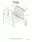 DOOR PARTS Diagram and Parts List for WFE114LWS0  Whirlpool Range