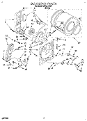BULKHEAD Diagram and Parts List for LGR2614BW1  Whirlpool Dryer