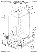 CABINET PARTS Diagram and Parts List for KSRG25FKBL18  KitchenAid Refrigerator