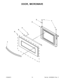 DOOR, MICROWAVE Diagram and Parts List for KEMS379BBL00  KitchenAid Microwave Oven Combo