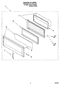 DOOR PARTS Diagram and Parts List for YMH1150XMS0  Whirlpool Microwave