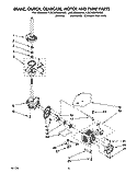 BRAKE, CLUTCH, GEARCASE, MOTOR AND PUMP Diagram and Parts List for LSC9355AW0  Whirlpool Washer