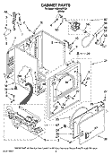 CABINET PARTS Diagram and Parts List for HGD4400TQ0  Magic Chef Dryer