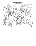 BULKHEAD Diagram and Parts List for LG5651XMW1  Whirlpool Dryer