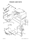 FREEZER LINER PARTS Diagram and Parts List for GX2SHBXVB06  Whirlpool Refrigerator