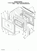 DOOR PARTS Diagram and Parts List for WFG371LVQ1  Whirlpool Range