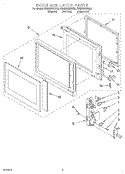 DOOR AND LATCH Diagram and Parts List for KEMS306XBL3  KitchenAid Wall Oven