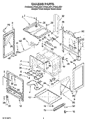 CHASSIS PARTS Diagram and Parts List for RF264LXSQ1  Whirlpool Range
