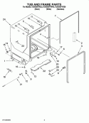 TUB AND FRAME PARTS Diagram and Parts List for KUDE60FVSS0  KitchenAid Dishwasher