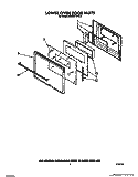 LOWER OVEN DOOR Diagram and Parts List for KEBI271WBL2  KitchenAid Wall Oven