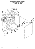 WASHER CABINET PARTS Diagram and Parts List for LTE5243DQ4  Whirlpool Washer Dryer Combo