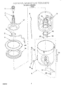 AGITATOR, BASKET AND TUB Diagram and Parts List for LCR5232HQ1  Whirlpool Washer