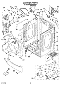 CABINET PARTS Diagram and Parts List for WED8410SW0  Whirlpool Dryer