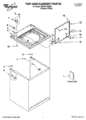 TOP AND CABINET PARTS Diagram and Parts List for 7MLSR7103MQ1  Whirlpool Washer
