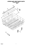 UPPER RACK AND TRACK PARTS Diagram and Parts List for GU640XTLQ1  Whirlpool Dishwasher