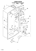 LINER Diagram and Parts List for PVWN600LW0  Whirlpool Cabinet