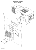 CABINET PARTS Diagram and Parts List for ACM184PT1  Whirlpool Air Conditioner