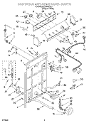 CONTROLS AND REAR PANEL Diagram and Parts List for LSQ8520JQ1  Whirlpool Washer