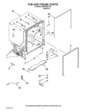 TUB AND FRAME PARTS Diagram and Parts List for WDT790SLYM1  Whirlpool Dishwasher