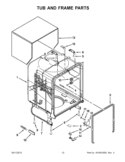 TUB AND FRAME PARTS Diagram and Parts List for IUD3100BW1  Whirlpool Dishwasher