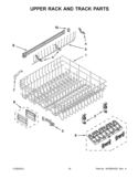 UPPER RACK AND TRACK PARTS Diagram and Parts List for KUDL15FXWH6  KitchenAid Dishwasher