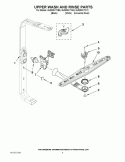 UPPER WASH AND RINSE PARTS Diagram and Parts List for GU3200XTXB2  Whirlpool Dishwasher