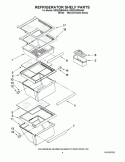REFRIGERATOR SHELF PARTS Diagram and Parts List for BRS62BBBNA00  Whirlpool Refrigerator