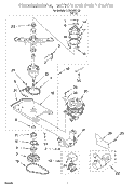 TRANSMISSION, MOTOR AND PUMP Diagram and Parts List for LCR5232HQ0  Whirlpool Washer