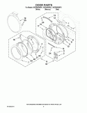 DOOR PARTS Diagram and Parts List for WGD9550WW1  Whirlpool Dryer