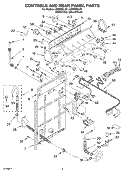 CONTROLS AND REAR PANEL PARTS Diagram and Parts List for LSQ9620LG1  Whirlpool Washer