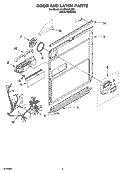 DOOR AND LATCH PARTS Diagram and Parts List for KUDK01ILBS5  KitchenAid Dishwasher