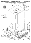 CABINET PARTS Diagram and Parts List for KSRD25FKBL14  KitchenAid Refrigerator