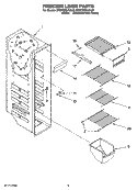 FREEZER LINER PARTS Diagram and Parts List for BRS70EMANA00  Whirlpool Refrigerator