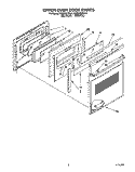 UPPER OVEN DOOR Diagram and Parts List for KEBI200YBL1  KitchenAid Wall Oven