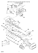 MOTOR AND ICE CONTAINER Diagram and Parts List for 4YED22PQFN03  Whirlpool Refrigerator