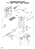 DISPENSER FRONT PARTS Diagram and Parts List for KSRT25CRBL00  KitchenAid Refrigerator