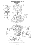 PUMP AND MOTOR Diagram and Parts List for KUDI21DS3  KitchenAid Dishwasher
