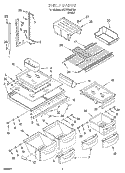 SHELF Diagram and Parts List for 3XKVN600F02  Whirlpool Refrigerator