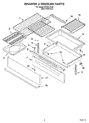 DRAWER & BROILER PARTS Diagram and Parts List for GR465LXLS0  Whirlpool Range
