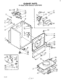 CABINET Diagram and Parts List for 1LG5921XKW0  Whirlpool Dryer