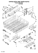UPPER RACK AND TRACK PARTS Diagram and Parts List for KUDS02FSPA4  KitchenAid Dishwasher