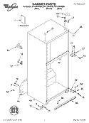 CABINET, LITERATURE Diagram and Parts List for ET1LFKXKT01  Whirlpool Refrigerator