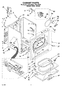 CABINET Diagram and Parts List for LGR5700KT0  Whirlpool Dryer