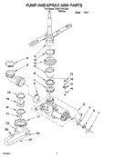 PUMP AND SPRAY ARM PARTS Diagram and Parts List for DU811SWLQ0  Whirlpool Dishwasher